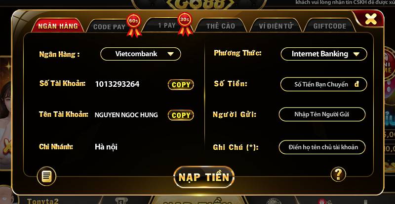 Hướng dẫn rút tiền trên nền tảng 88Go - 88Go
